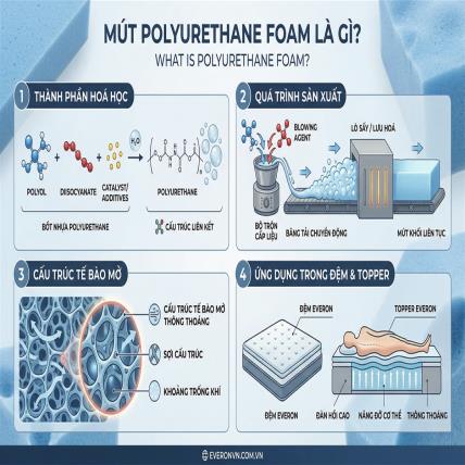 Mút Polyurethane Foam Là Gì? Ưu Điểm Vượt Trội Trong Ngành Chăn Ga Gối Đệm